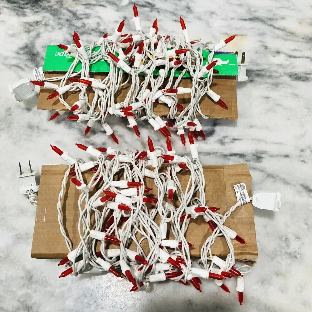 Red String Lights White Wire 44f for Christmas Holiday 4th of July Home Decor